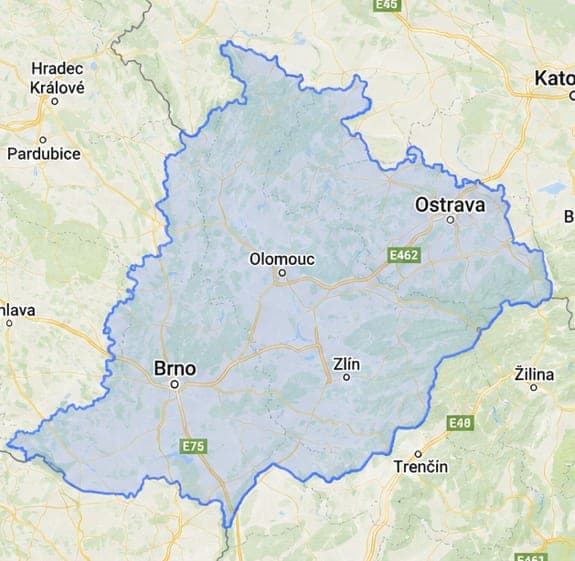 Mapa oblasti, kde působíme